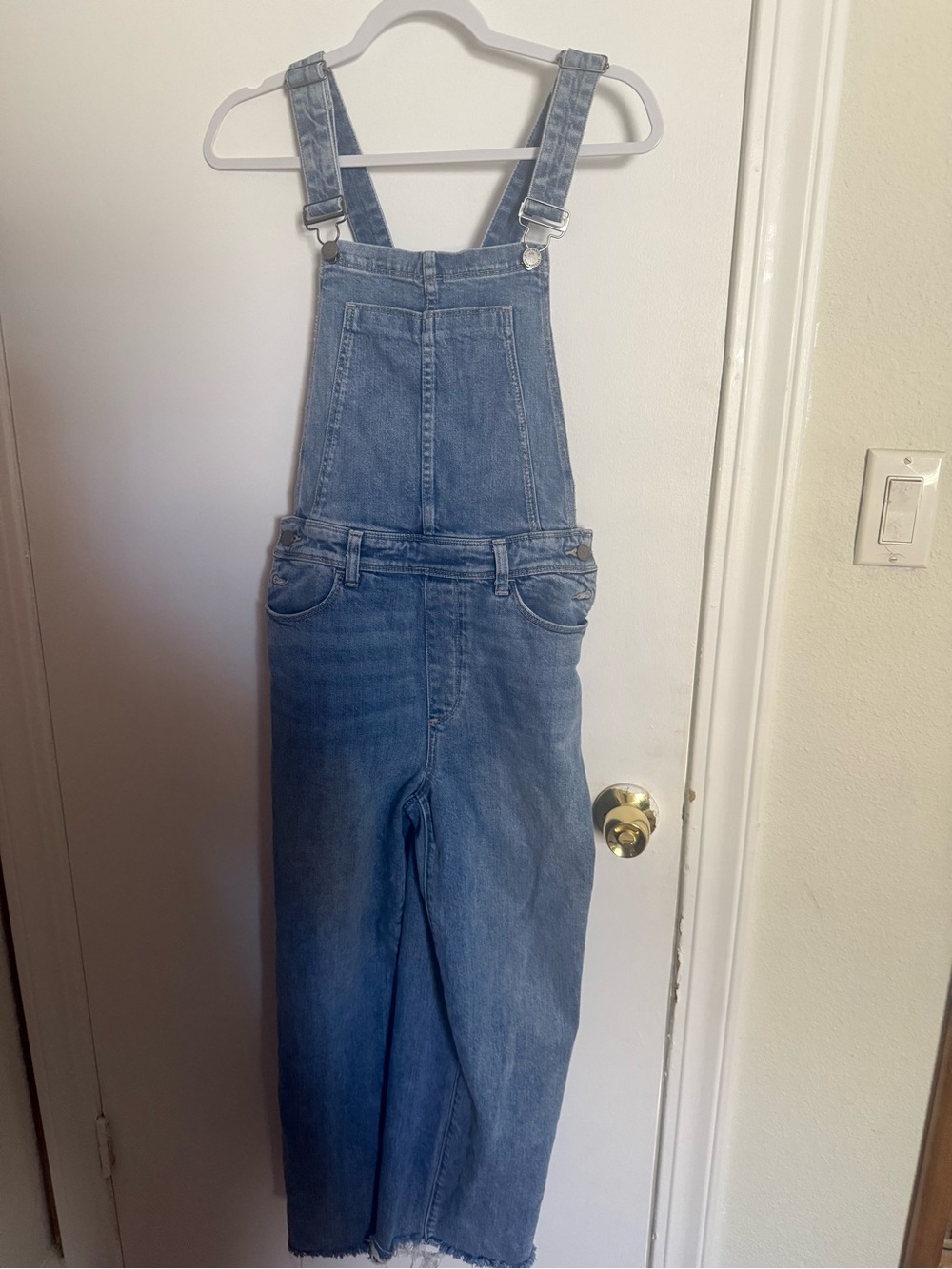 PAIGE Light Blue Denim Women's Overalls with Bib